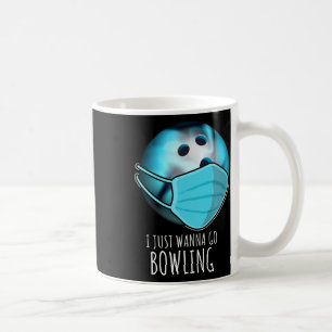 Jag vill bara åka Bowling Shirt Player Funny Bowli Kaffemugg