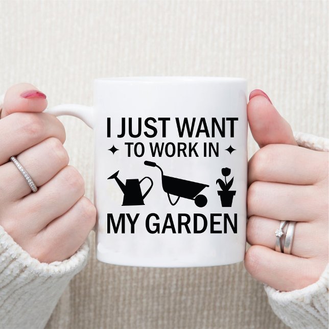 Jag vill bara arbeta i min Garden/ Älskare Mugg (I Just want to work in my Garden / Gardening Lover Mug)