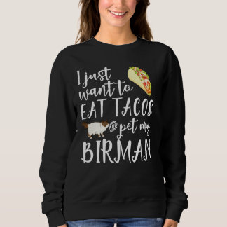 Jag vill bara äta Tacos och äta min fågelkatt Roli T Shirt