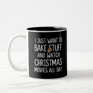 Jag vill bara baka lite och titta på julfilmer Två-Tonad mugg
