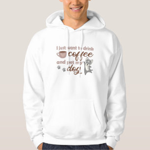 Jag vill bara dricka kaffe och äta min Hund Husky Hoodie