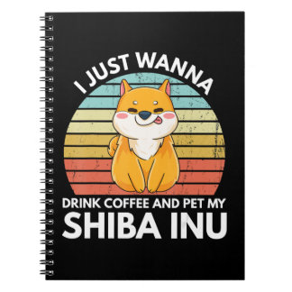 Jag vill bara dricka kaffe och äta min shiba-gåva anteckningsbok