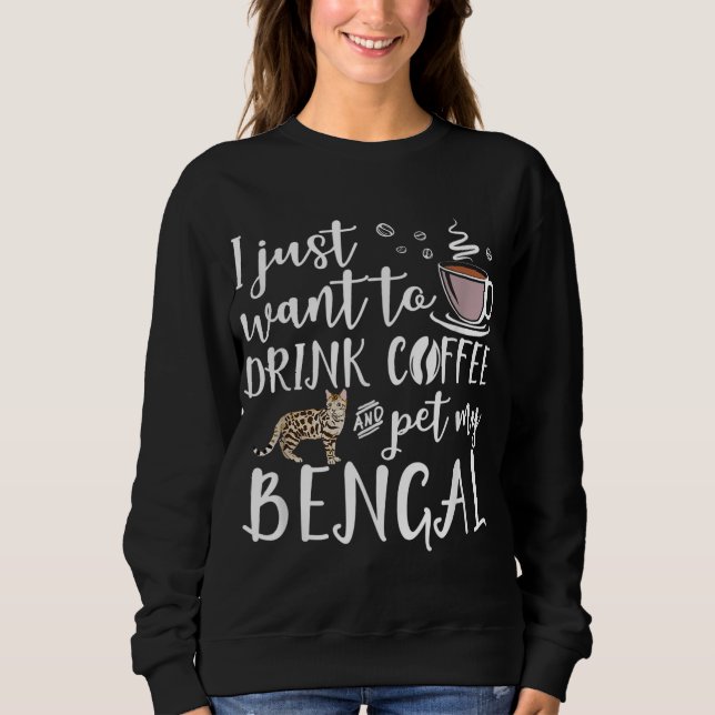 Jag vill bara dricka kaffe och äta mitt köttkatt t shirt (Framsida)