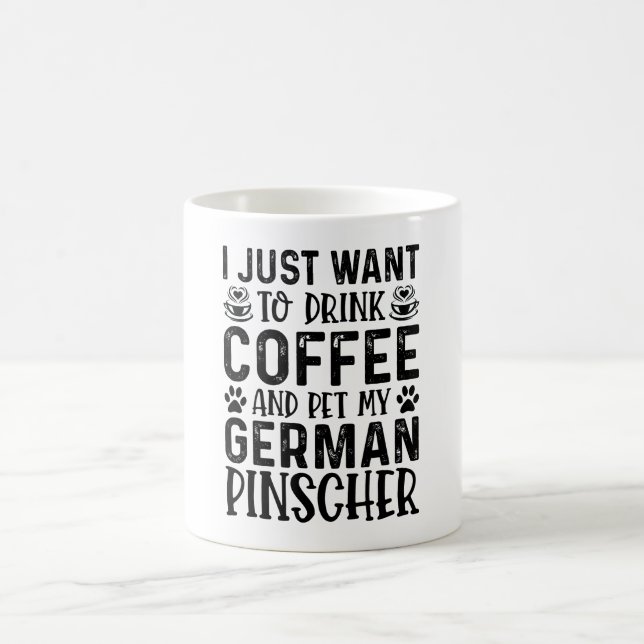 Jag vill bara dricka kaffe och äta tyska Pinsche Kaffemugg (Center)