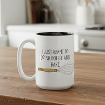 Jag vill bara dricka kaffe och bake Watercolor