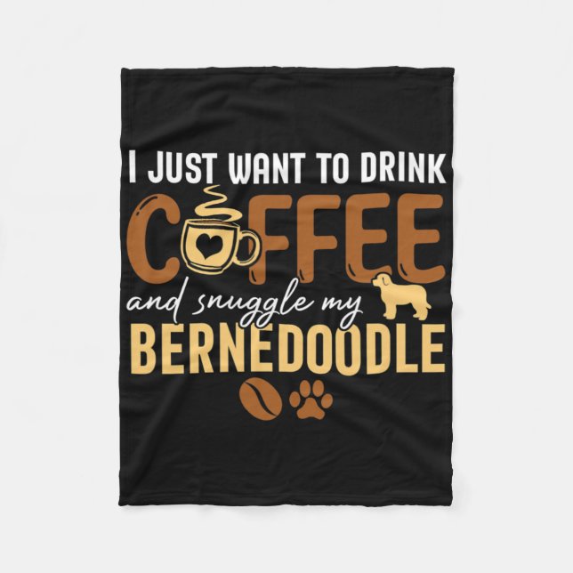 Jag vill bara dricka kaffe och nypa min Bernedo Fleecefilt (Framsidan)