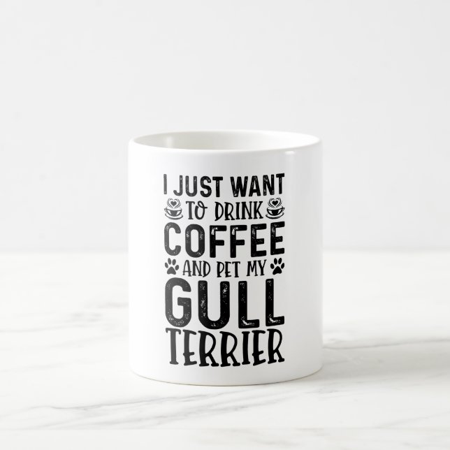 Jag vill bara dricka kaffe och pet Gull Terrier. Kaffemugg (Center)