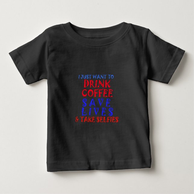 Jag vill bara dricka kaffe tee shirt (Framsida)