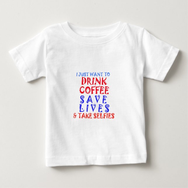 Jag vill bara dricka kaffe tee shirt (Framsida)