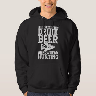 Jag Vill Bara Dricka Öl och Gå på Pilspetssafari Hoodie