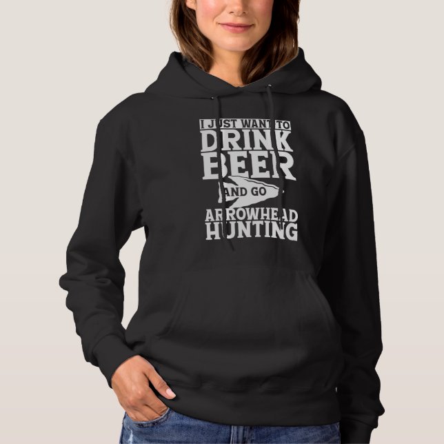 Jag vill bara dricka öl och gå till Arrowhad Hunti T Shirt (Framsida)