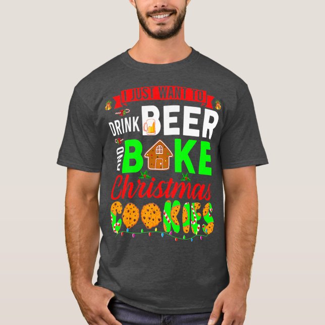 Jag vill bara dricka öl och kasta jul t shirt (Framsida)