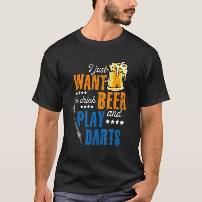Jag vill bara dricka öl och spela mört D T Shirt (Framsida)