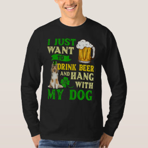 Jag vill bara dricka öl och vänta med min Shetlan T Shirt