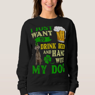 Jag vill bara dricka öl och vänta med min Weimara T Shirt