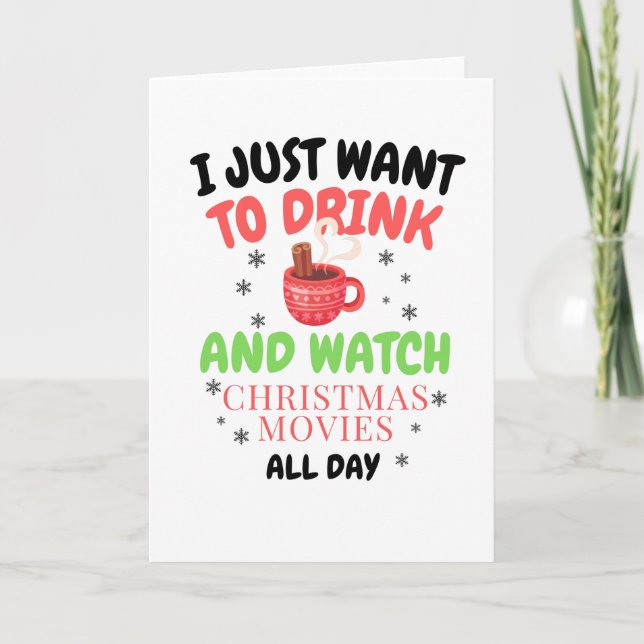 Jag vill bara dricka varm choklad kort (Framsida)