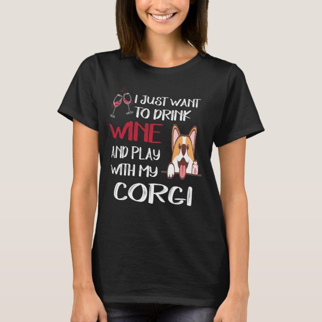 Jag vill bara dricka Vin (113) T Shirt (Framsida)
