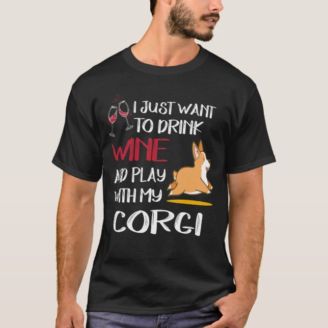 Jag vill bara dricka Vin (71) T Shirt (Framsida)