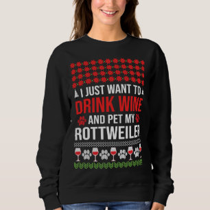 Jag vill bara dricka Vin och äta min Rottweiler Ch T Shirt