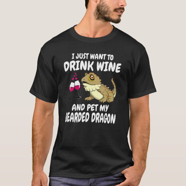 Jag vill bara dricka Vin och äta min strandade dry T Shirt (Framsida)