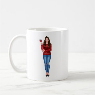 "Jag vill bara dricka vin och titta på jul" C Kaffemugg