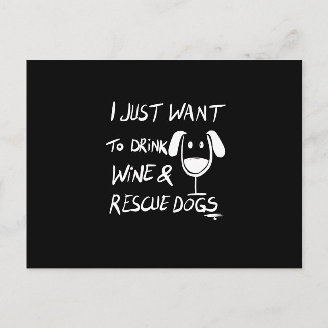 Jag vill bara dricka vin vykort (Framsida)