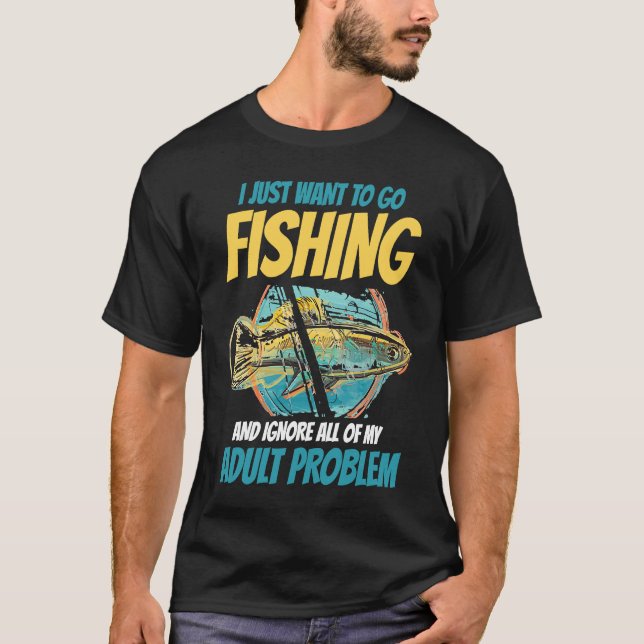 Jag vill bara Fiske för Fiske T Shirt (Framsida)