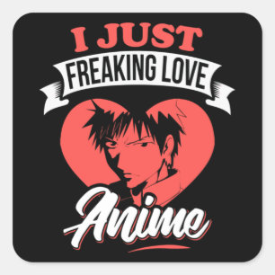 Jag vill bara frysa Kärlek Anime-citatet   Snygg d Fyrkantigt Klistermärke