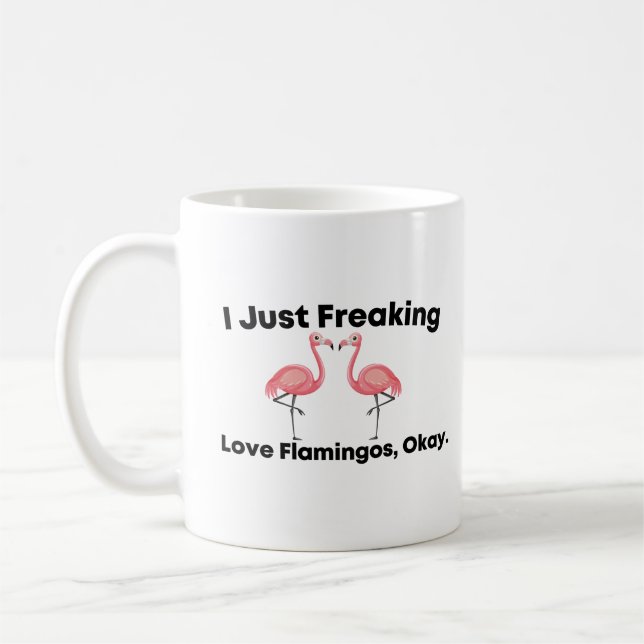 Jag vill bara frysa Kärlek Flamingos. Kaffemugg (Vänster)