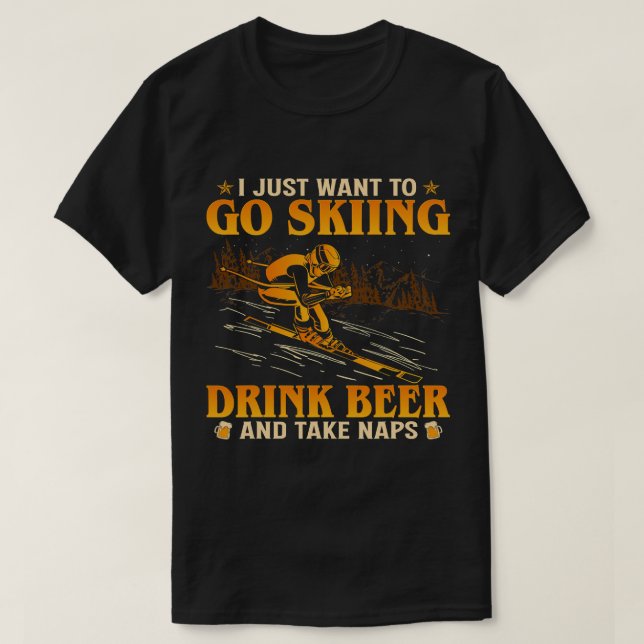 Jag vill bara gå och hoppa och dricka öl. t shirt (Design framsida)