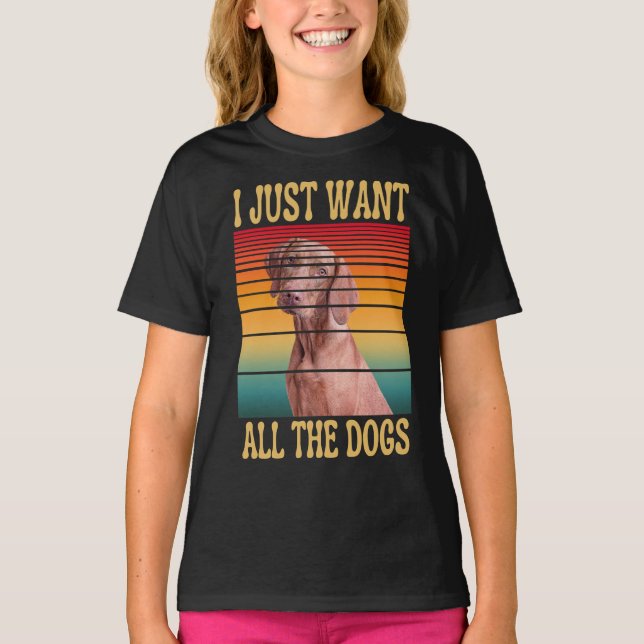 Jag vill bara ha alla hundar T-Shirt (Framsida)