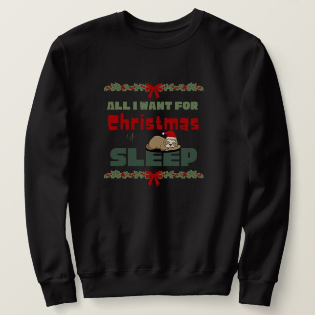 Jag vill bara ha jultomte. lång ärmad tröja (Design framsida)