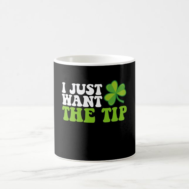 Jag Vill Bara Ha Spetsen Shamrock St Patrick's Day Kaffemugg (Center)