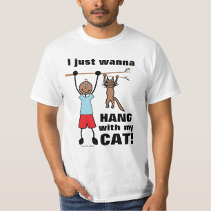 Jag vill bara hålla mig med min katt! Funny katt T Shirt