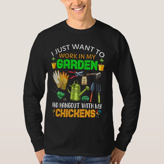 Jag vill bara jobba i min Garden Funny Gardener L. T Shirt (Framsida)