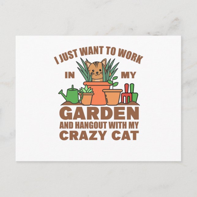 Jag vill bara jobba i min Garden Hangout med min Vykort (Framsida)