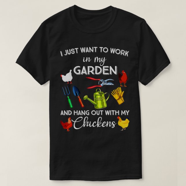 Jag vill bara jobba i min trädgård och hångla med t shirt (Design framsida)