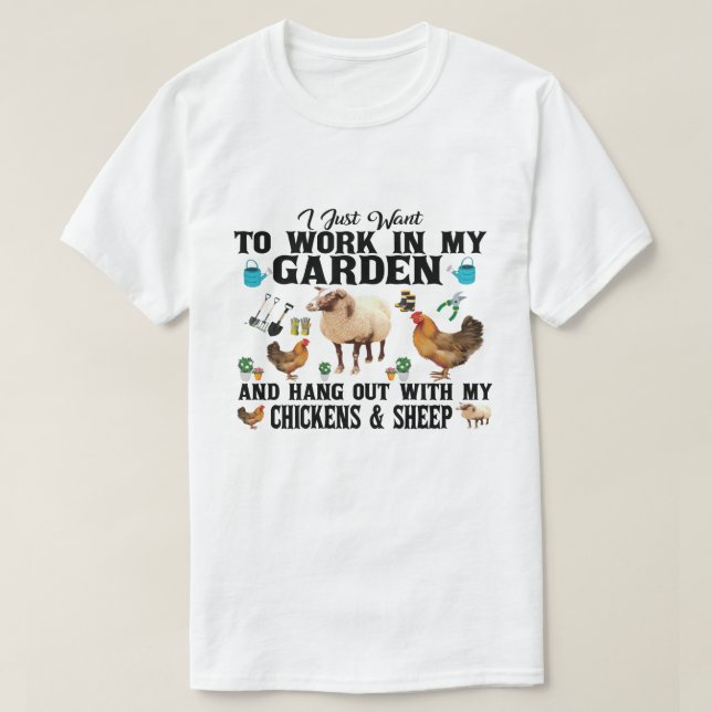 Jag vill bara jobba i trädgården och umgås med t shirt (Design framsida)