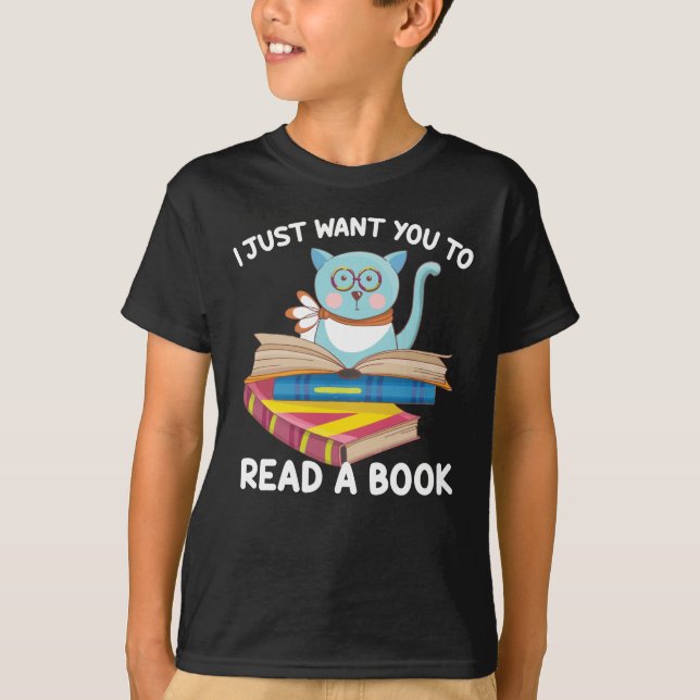 Jag vill bara läsa Bok T Shirt (Framsida)