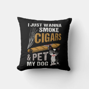 Jag vill bara röka cigarrer och äta min Hund Cigar Kudde