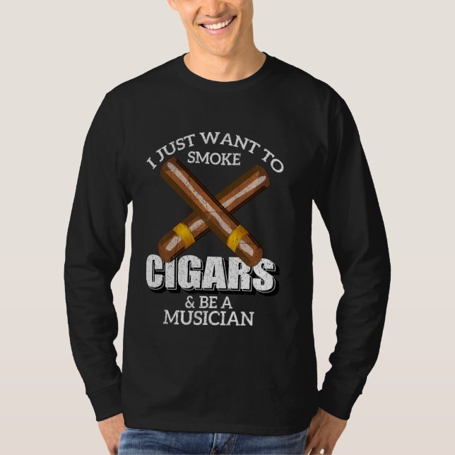 Jag vill bara röka cigarrer och vara musiker-museu t shirt (Framsida)