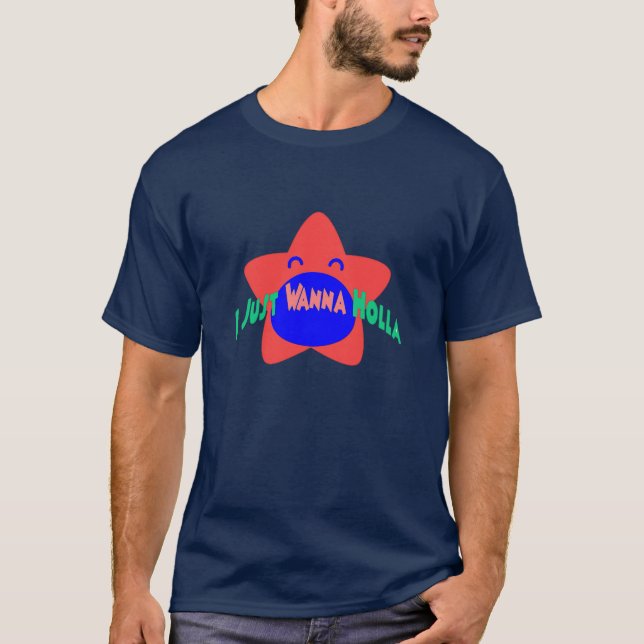 Jag vill bara ropa Navy Blue T Shirt (Framsida)