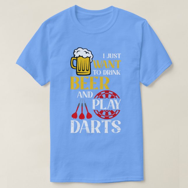 Jag vill bara rosa öl och spela mörtar t shirt (Design framsida)