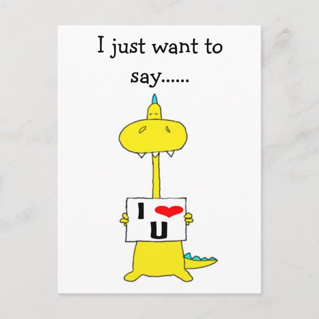 Jag vill bara säga.....i kärlek u, vykort (Framsida)