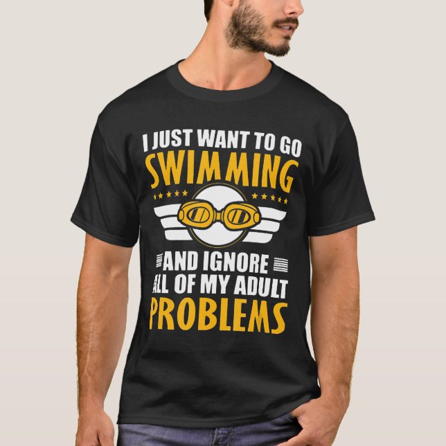 Jag vill bara simma och ignorera Al T Shirt (Framsida)