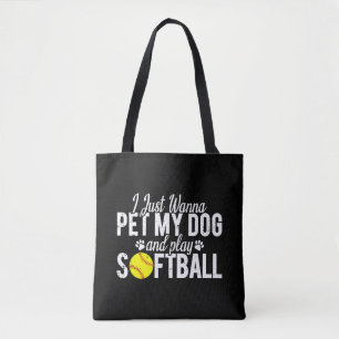 Jag Vill Bara Smeka Min Hund Och Spela Softboll Tygkasse