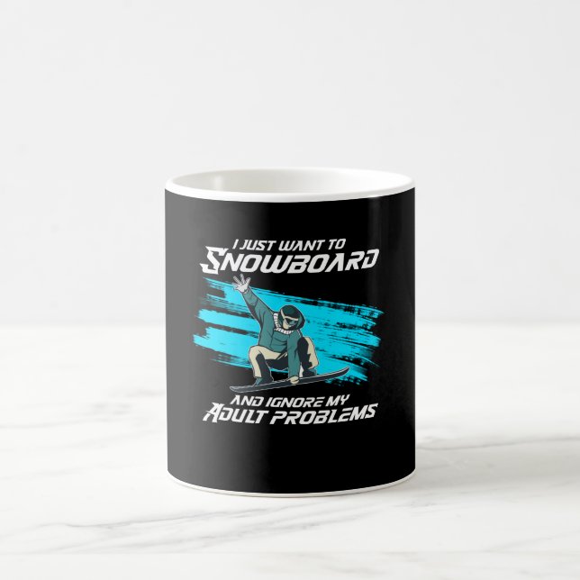 Jag vill bara snowboard kaffemugg (Center)