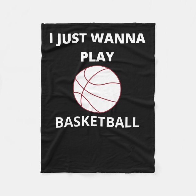 Jag vill bara spela basket fleecefilt (Framsidan)