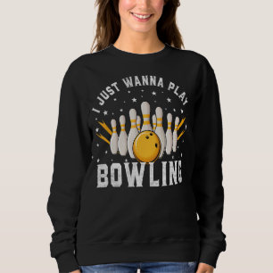 Jag vill bara spela Bowling Retro Bowling Bowlarea T Shirt