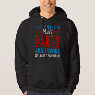 Jag vill bara spela Darts Dart Thrower Dart Game Hoodie